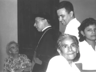 Rutilio with parishioners Rutilio with Archbishop Luis Chávez y González and parishioners